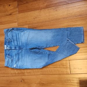 Madewell classic straight distressed jeans, size 35